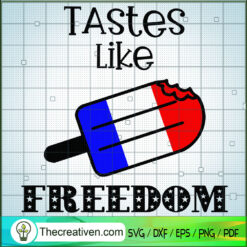 Tastes Like Freedom SVG, Red White Blue Color SVG, Ice Cream SVG