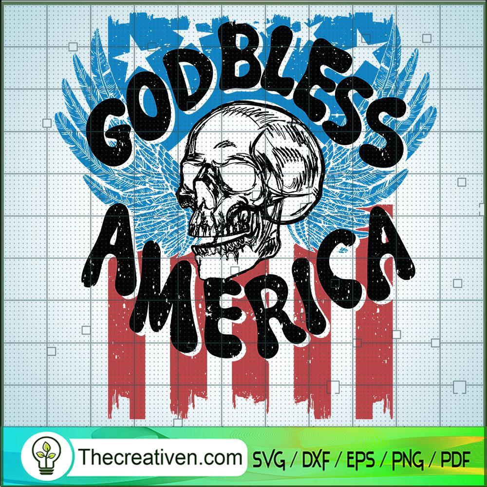 Godbless America SVG, Skull America SVG, USA Flag SVG 1 Godbless America SVG, Skull America SVG, USA Flag SVG