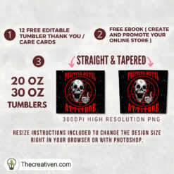 Positive Metal Attitude Skull Tumbler Wrap Download 3 Positive Metal Attitude Skull Tumbler Wrap Download - Image 2