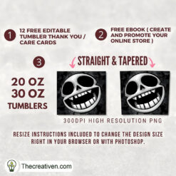Jack Skelington Smile Full Tum Tumbler Wrap Download - Image 2
