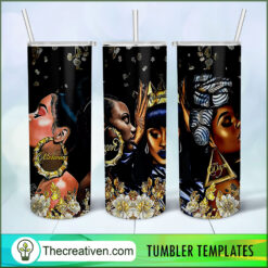 Melanin Queen Full Tumbler Wrap Tumbler Wrap – Digital Download