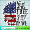 Home Of The Free Because Of The Brave SVG, Flower SVG, USA Flag SVG 2 91 copy 1