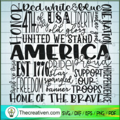 United We Stand America SVG, Home Of The Brave SVG, Red White Blue SVG