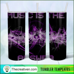 Mussic is The Answer Full Tumbler Wrap Tumbler Wrap – Digital Download