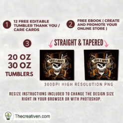 Alternative view of Guns N' Roses Skull Full Tumbler Wrap Tumbler Wrap – Digital Download