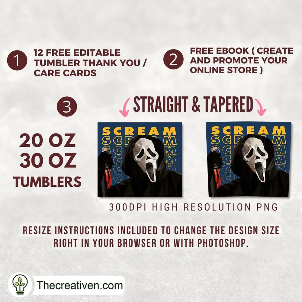 Scream Ghost Horror Full Tumbler Wrap Tumbler Wrap – Digital Download 2 Scream Ghost Horror Full Tumbler Wrap Tumbler Wrap – Digital Download - Image 2