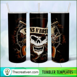 Guns N' Roses Skull Full Tumbler Wrap Tumbler Wrap – Digital Download