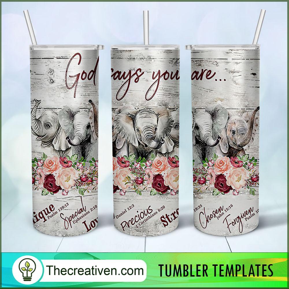 God Says your are Lovely Full Tumbler Wrap, 20oz Skinny Straight, Skinny 20oz, PNG Digital File 1 21 copy 2