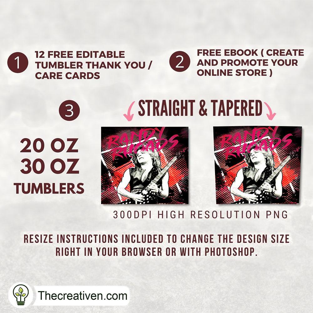 Randy Rhoads Full Tumbler Wrap Tumbler Wrap – Digital Download 2 Randy Rhoads Full Tumbler Wrap Tumbler Wrap – Digital Download - Image 2