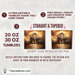 Alternative view of The Lion Full Tumbler Wrap Tumbler Wrap – Digital Download