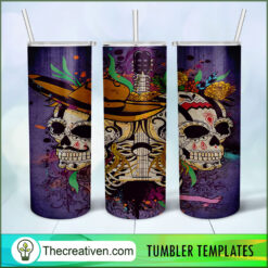 Double Skull Guitar Full Tumbler Wrap Tumbler Wrap – Digital Download