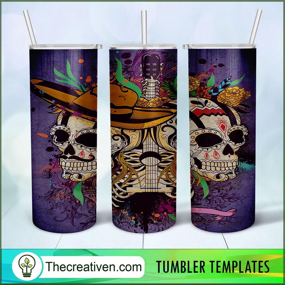 Double Skull Guitar Full Tumbler Wrap Tumbler Wrap – Digital Download 1 Double Skull Guitar Full Tumbler Wrap Tumbler Wrap – Digital Download