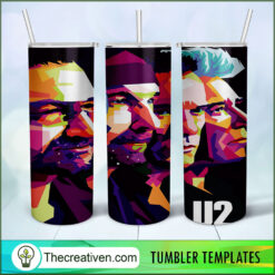 U2 Rock Band Full Tumbler Wrap Tumbler Wrap – Digital Download