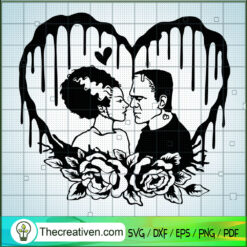 Bride of Frankenstein SVG, Couple Halloween SVG, Horror SVG