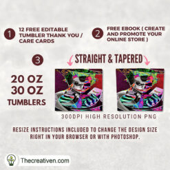 Joker Full Tumbler Wrap Tumbler Wrap – Digital Downloa Design 50619 3 Joker Full Tumbler Wrap Tumbler Wrap – Digital Downloa Design 50619 - Image 2