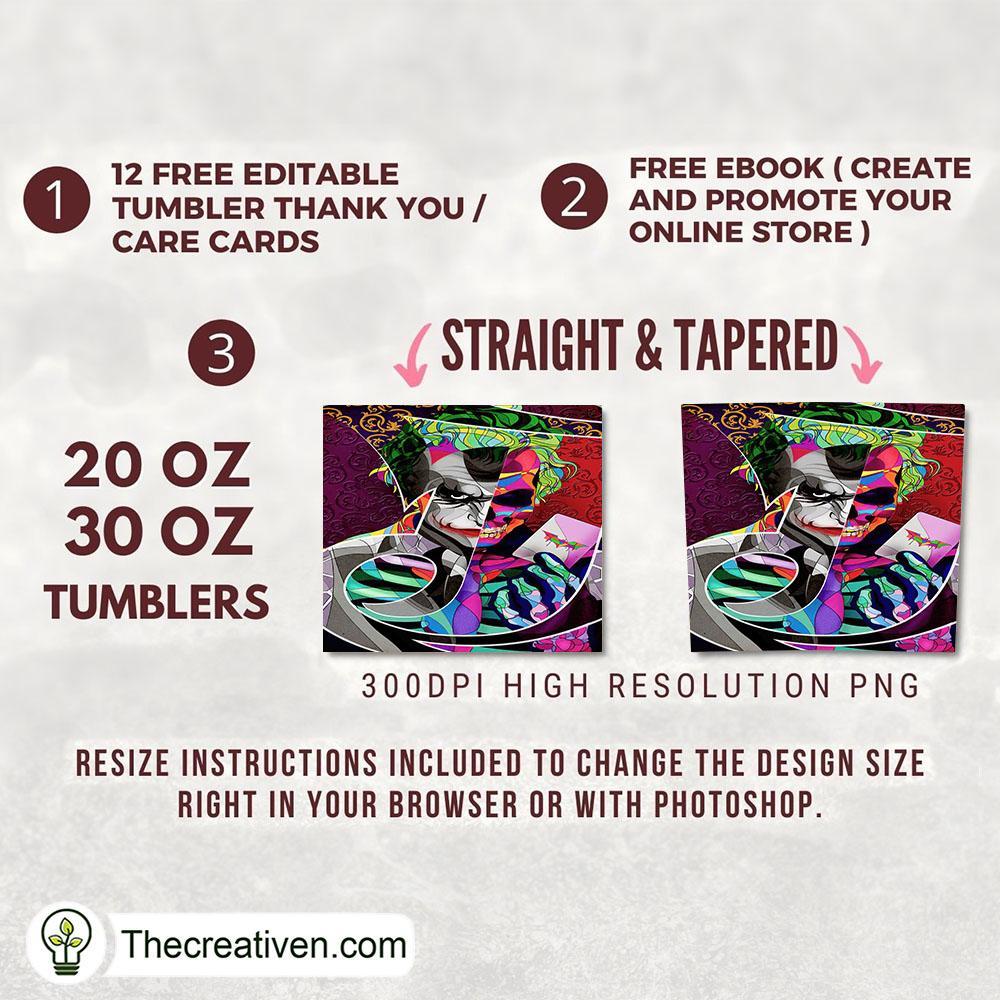 Joker Full Tumbler Wrap Tumbler Wrap – Digital Downloa Design 50619 2 Joker Full Tumbler Wrap Tumbler Wrap – Digital Downloa Design 50619 - Image 2