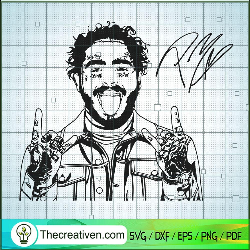 Post Malone And Signature SVG, Post Malone SVG, Rapper SVG 1 Post Malone And Signature SVG, Post Malone SVG, Rapper SVG
