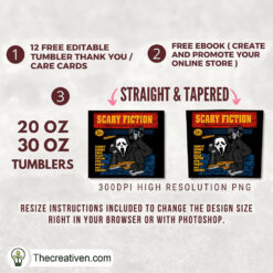 Alternative view of Scary Fiction Full Tumbler Wrap Tumbler Wrap – Digital Download