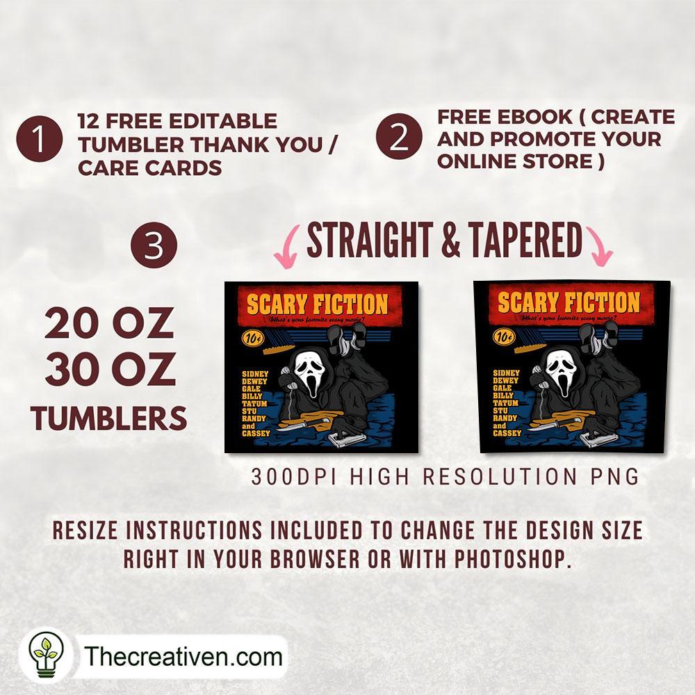 Scary Fiction Full Tumbler Wrap Tumbler Wrap – Digital Download 2 Scary Fiction Full Tumbler Wrap Tumbler Wrap – Digital Download - Image 2