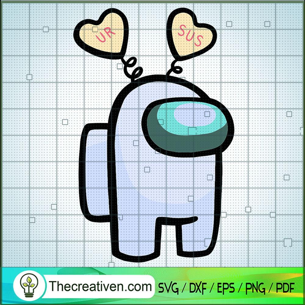 Among Us Double Heart Ear SVG, Game SVG, Among Us SVG 1 125 copy