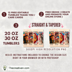 Alternative view of Be Strong Tumbler Wrap – Digital Download