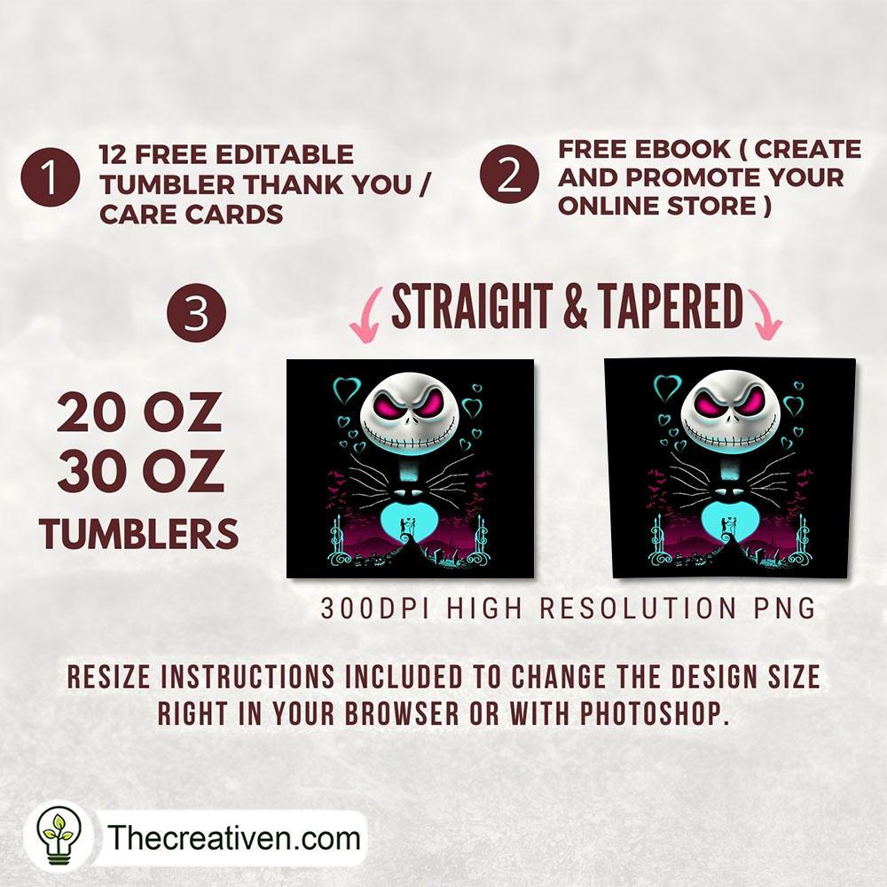 Jack Skelington Love Full Tumbler Wrap Tumbler Wrap – Digital Download 2 Jack Skelington Love Full Tumbler Wrap Tumbler Wrap – Digital Download - Image 2