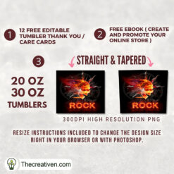 Alternative view of Skull Angel Rock Full Tumbler Wrap Tumbler Wrap – Digital Download