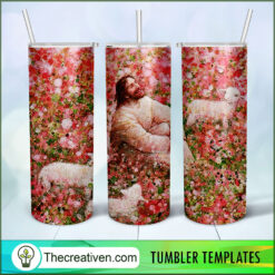 Jesus Christ on the Floral Ful Tumbler Wrap Download