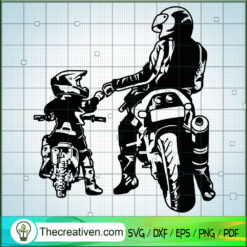 Dad And Son Riding SVG, Motorcyle SVG, Dad And Son SVG