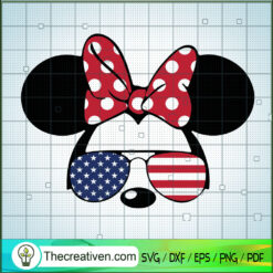 Minnie USA Flag Bow SVG Cut File for Cricut & Silhouet Design 50187
