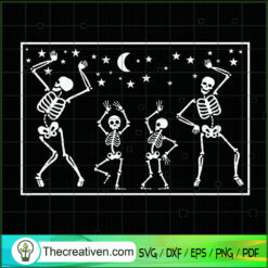 Skeleton Dancing At Night SVG, Skeleton SVG, Funny Halloween SVG