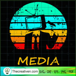 Media Man SVG, Retro TV Man SVG, Man Suicide SVG