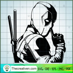 Shttt Deadpool SVG, Deadpool Art SVG, Black And White Deadpool SVG
