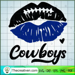 Cowboys Lips SVG Cut File for Cricut & Silhouette