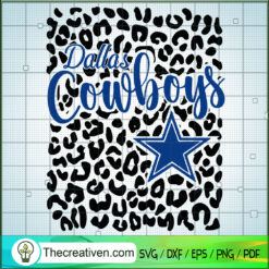 Blue Dallas Cowboys SVG, Leopard Pattern SVG, NFL Sports SVG