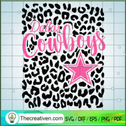 Pink Dallas Cowboys SVG, Leopard Pattern SVG, NFL Sports SVG