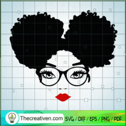 Afro Girls Sexy Face SVG, Black Girls SVG, Black People SVG