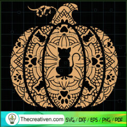 Pumpkin Cat SVG, Black Cat SVG, Halloween Fall SVG