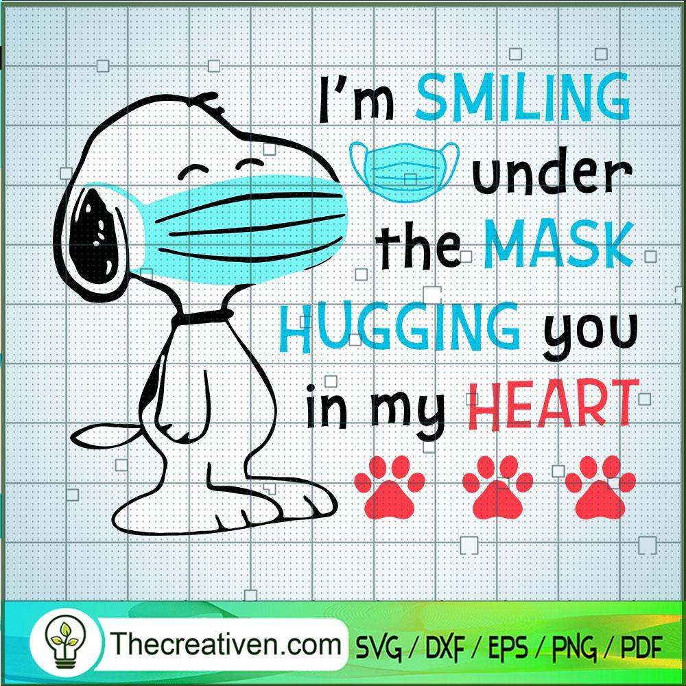 I'm Smiling Under The Mask Hugging You SVG Cut File fo Design 49932 1 I'm Smiling Under The Mask Hugging You SVG Cut File fo Design 49932