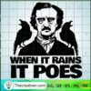 When It Rains It Poes SVG, Raglan Crow SVG, Crows SVG