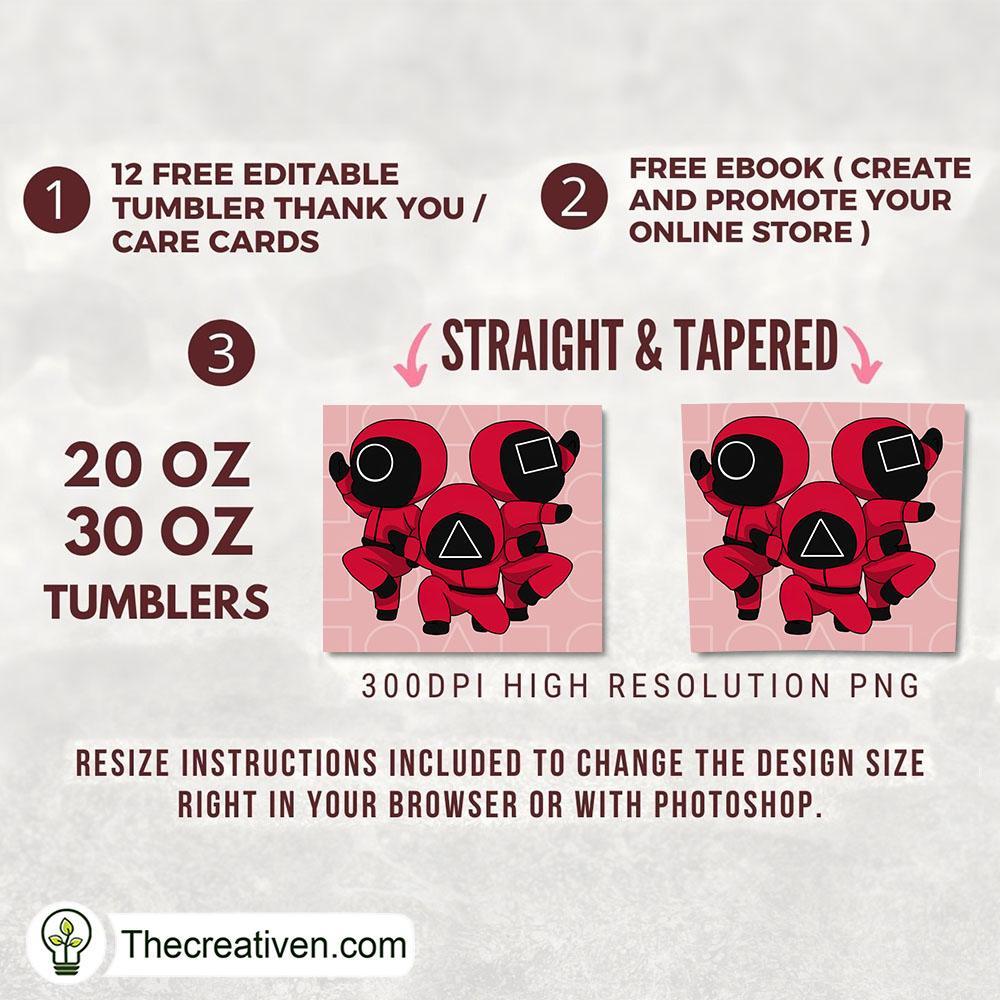 Squid Game Squad Tumbler Wrap Tumbler Wrap – Digital Download 2 Squid Game Squad Tumbler Wrap Tumbler Wrap – Digital Download - Image 2