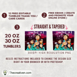 Alternative view of Squid Game Full Tumbler Wrap Tumbler Wrap – Digital Download