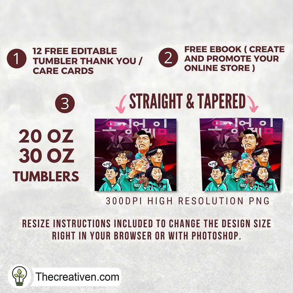 Squid Game Full Tumbler Wrap Tumbler Wrap – Digital Download 2 Squid Game Full Tumbler Wrap Tumbler Wrap – Digital Download - Image 2