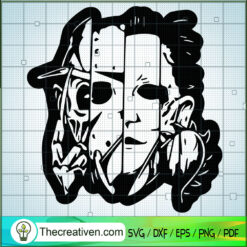 Four Horror Face SVG, Horror Movie SVG, Halloween SVG