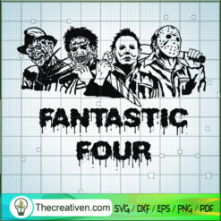 Horror Characters Fantastic Four SVG, Horror Movie SVG, Halloween SVG