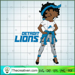Black Girls Detroit Lions SVG Cut File for Cricut & Silhouette