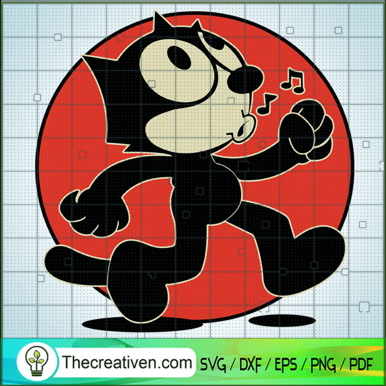 Felix The Cat Walking SVG, Felix The Cat SVG, Cartoon SVG - Premium