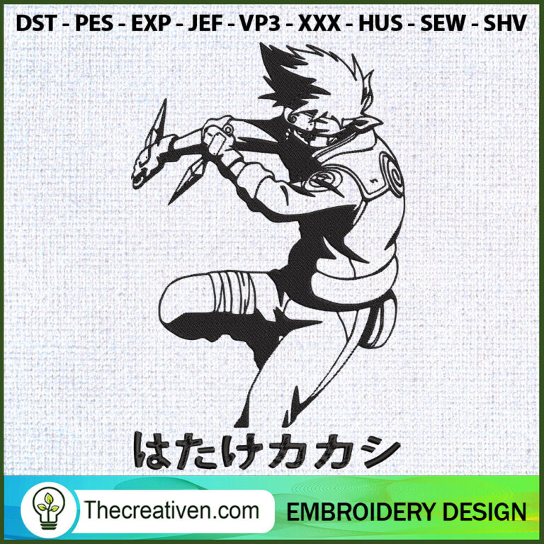Kakashi Head Embroidery Designs, Naruto Machine Embroidery Design