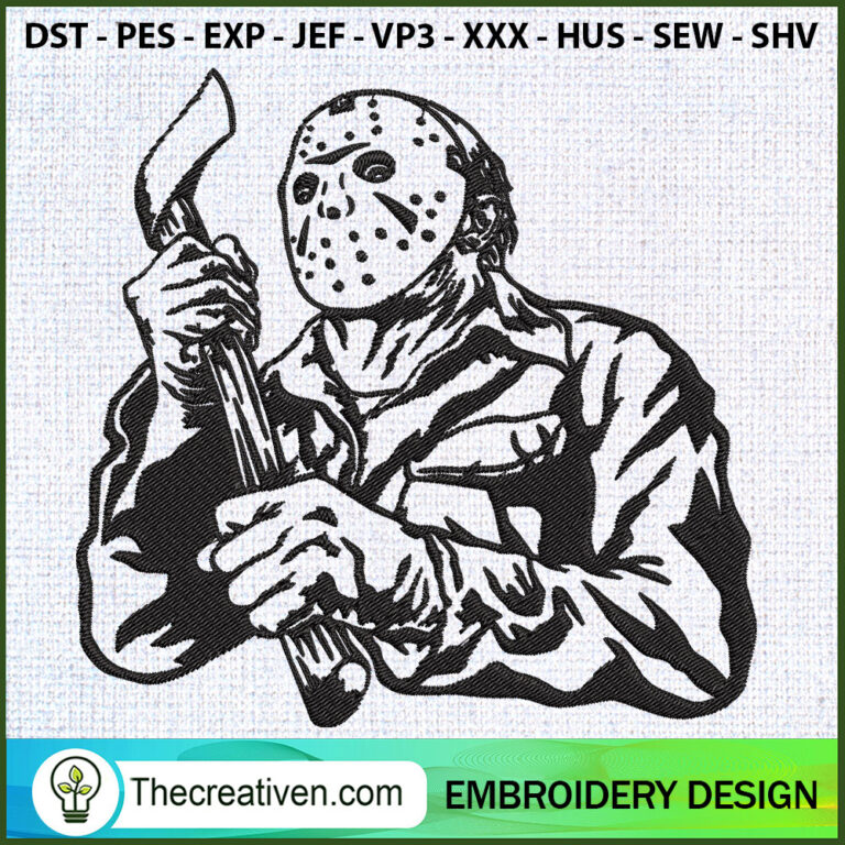 Jason Voorhees Axe Embroidery Designs, Halloween Machine Embroidery ...